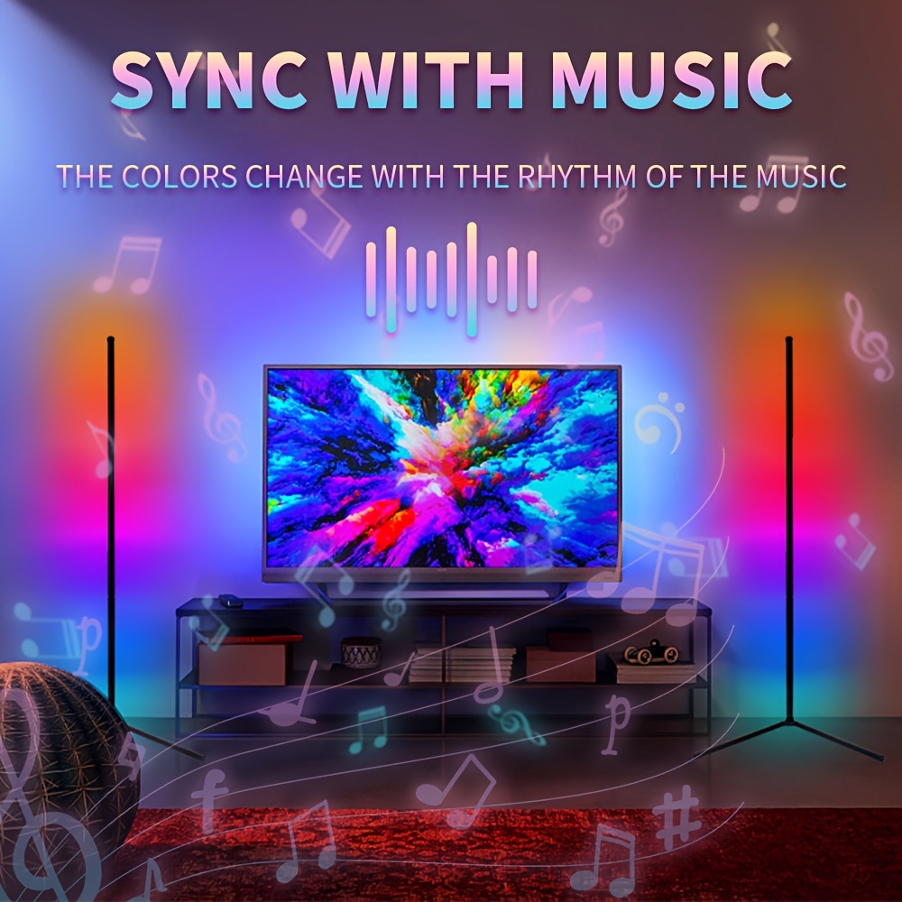 Musik Atmosphäre Rhythmus Licht, 2 Pack RGB Sprachaktivierte