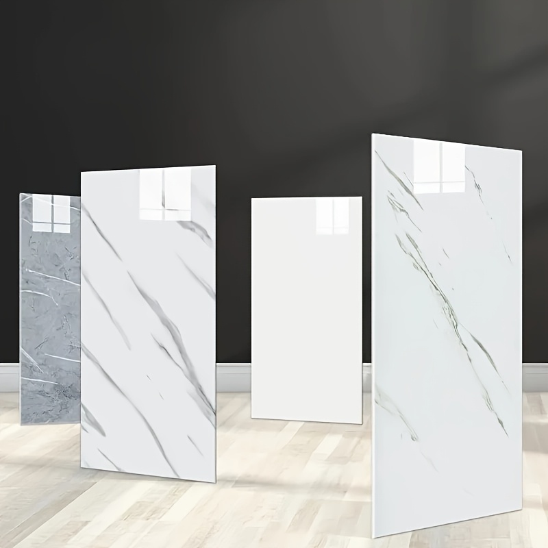 42pcs boho marble pattern vinyl wall tiles self waterproof wear resistant glitter space theme oblong shape for kitchen bathroom decoratio details 1