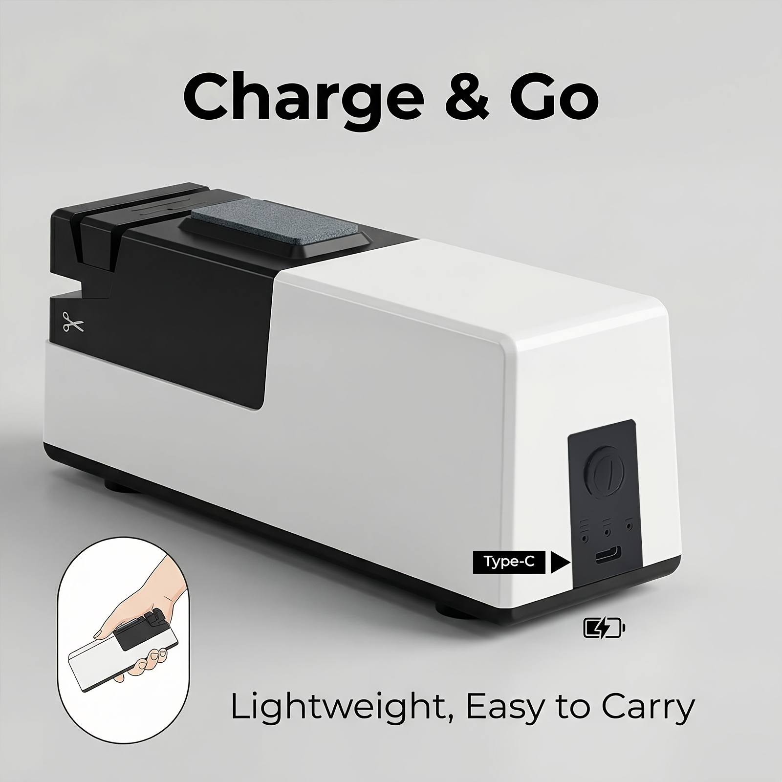 Electric Kitchen Sharpener, USB Rechargeable