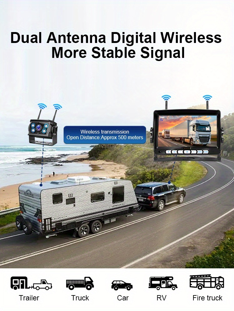 7 inch wireless display screen with backup camera system Product details 3