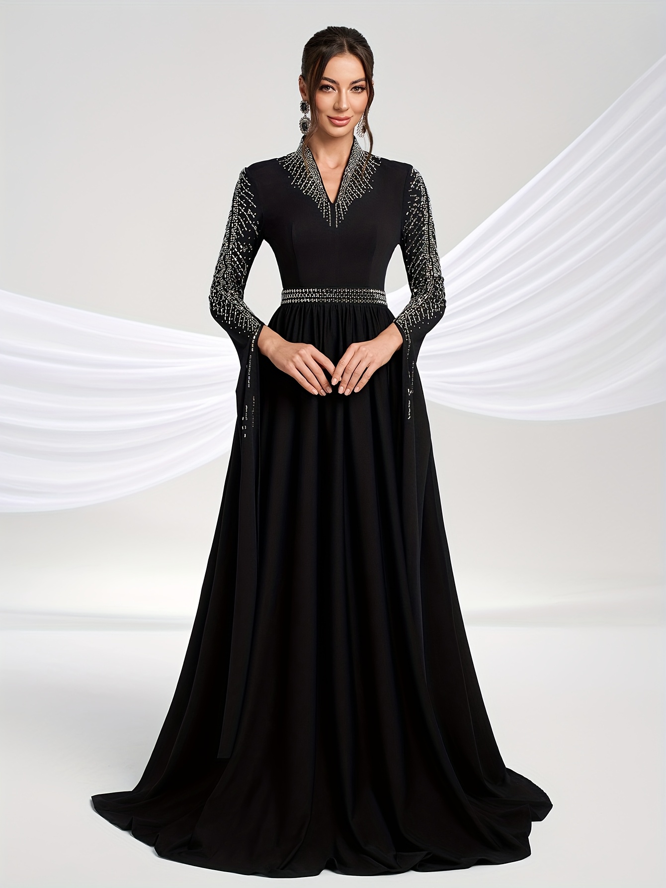 long sleeve evening dresses australia MEREDITH Long Sleeve Mother of Groom A-Line Gown