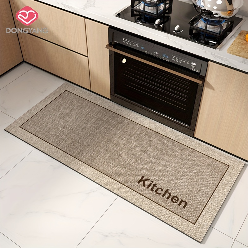 

Dongyang Premium Leather Kitchen Mat - Waterproof, Non-slip, Stain & Oil Resistant, Comfortable Long Run Rug For Dining & Living Room, Dongyang