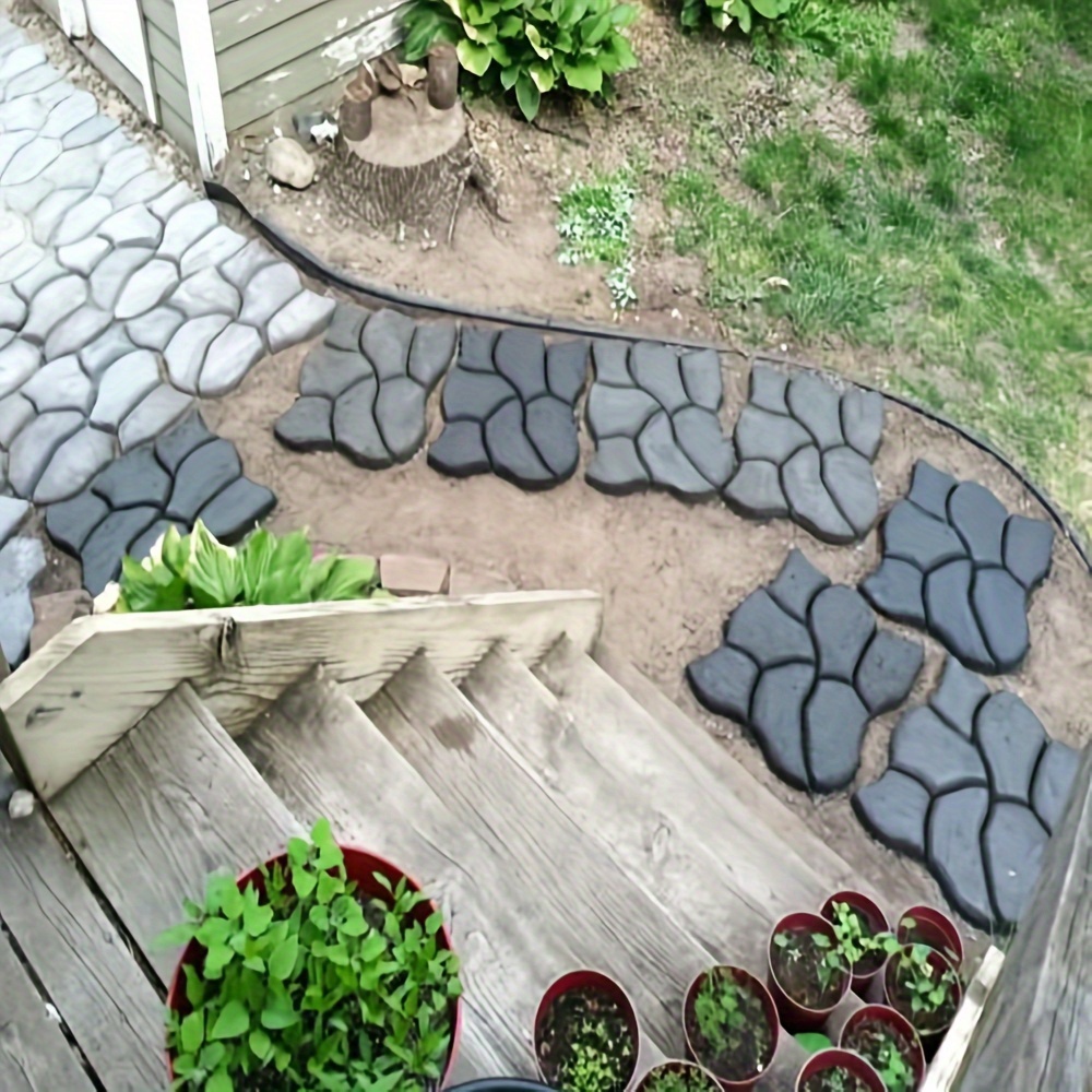 diy garden paving mold kit durable plastic cement concrete road repair tool for lawn care details 3