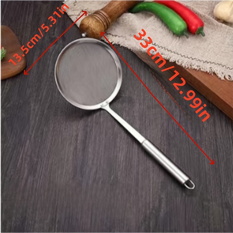 E-shop 1 Stück, Edelstahl Rundgriff Filter Auslaß Löffel Feines Loch Filter, 3 Größen von Filtern für den Küchengebrauch, Backwerkzeug Filtersieb,
