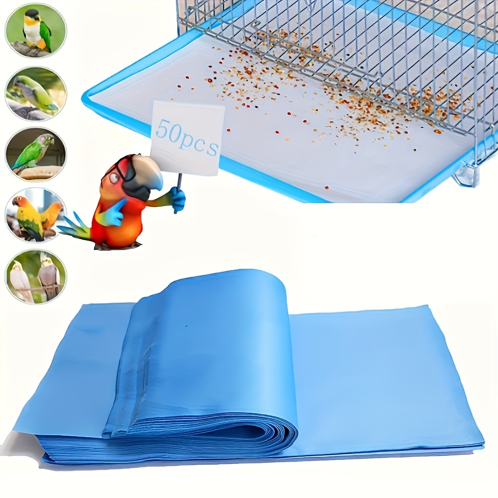 50pcs extra thick disposable bird cage liners absorbent polyester pads for parrot pet birds easy clean up