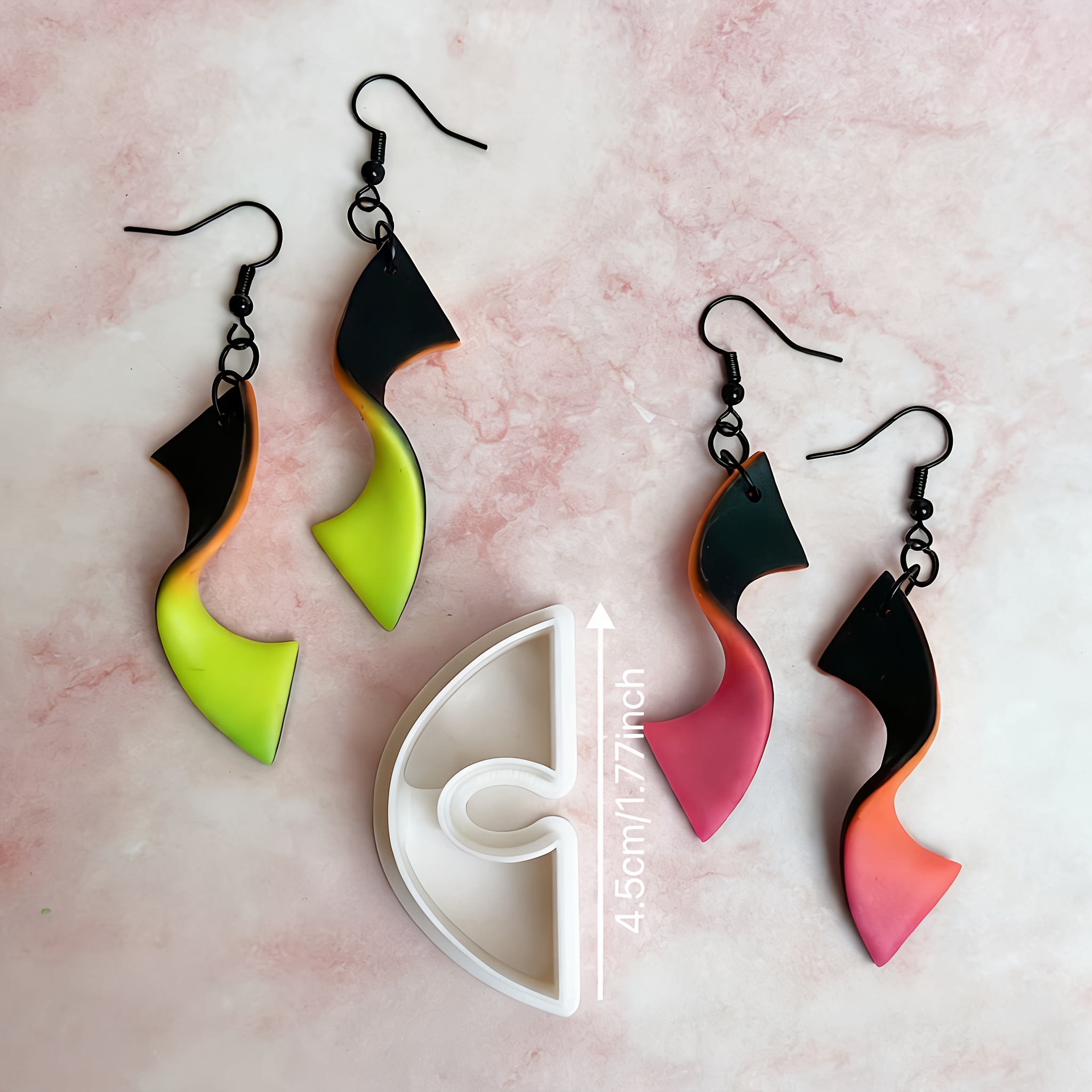 TEMU A Polymer Clay Cutter Featuring A Geometric Pattern With A Dual-color Twist Technique , A Creative Jewelry-making Kit For Three-dimensional