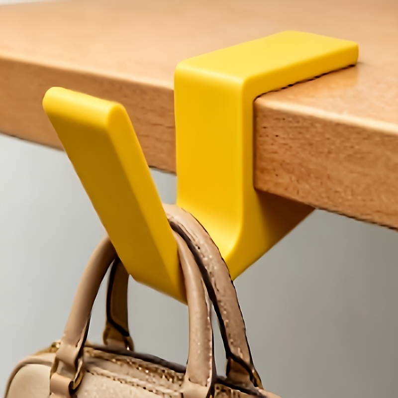TEMU No-drill Desk Hook, Desktop Bag Holder, Student Desk Bag Holder, Portable And Movable Office Desk Bag Rack, Handbag Hook Storage Rack, Dormitory