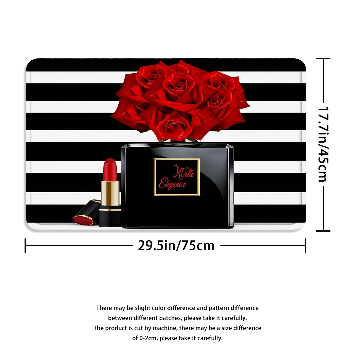 4pcs Classic Red and Black Rose Shower Curtain Set