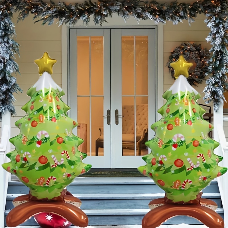 

47-inch Standing Christmas Tree Balloon Aluminum Film Balloon Christmas Tree Balloon Christmas Party Decoration New Year's Eve Holiday Decoration Christmas Day Decoration