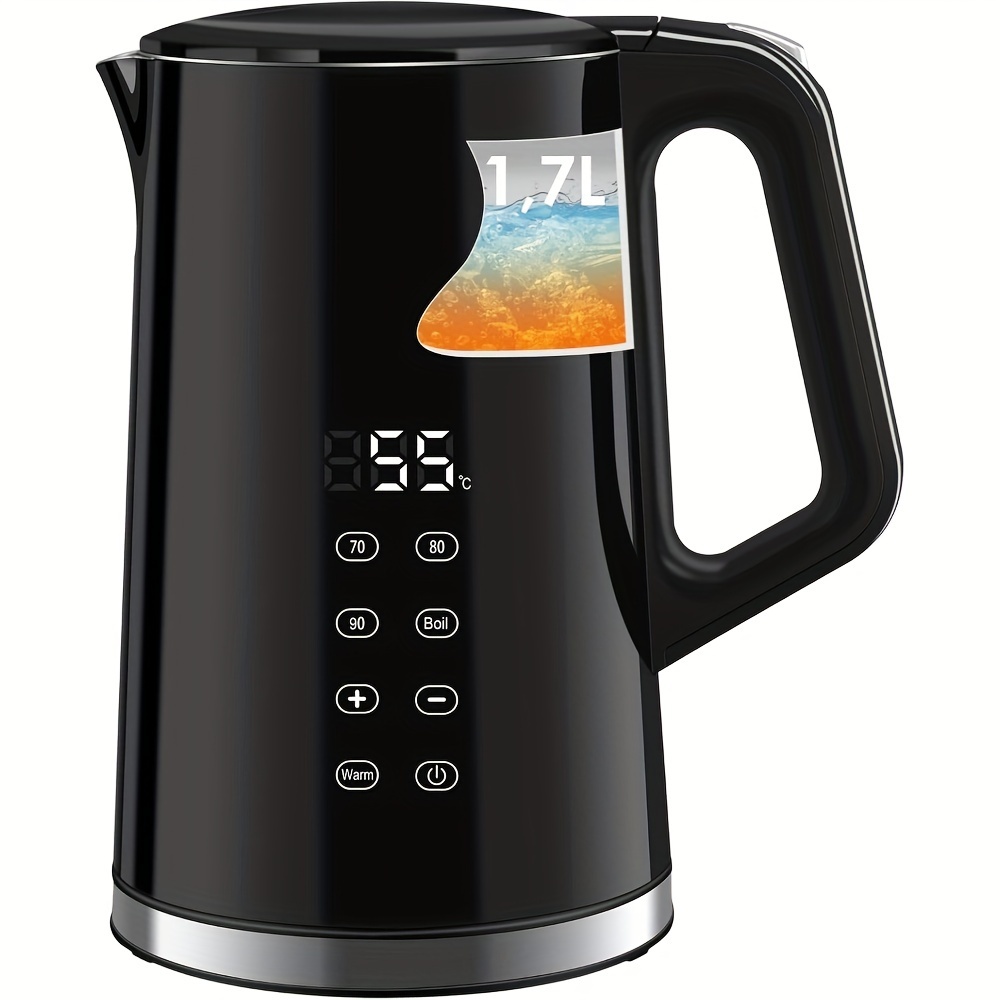 item picture 1pc kettle stainless   7l 2200 w with temperature   temperature setting 40   digital temperature display   function double wall   protection black