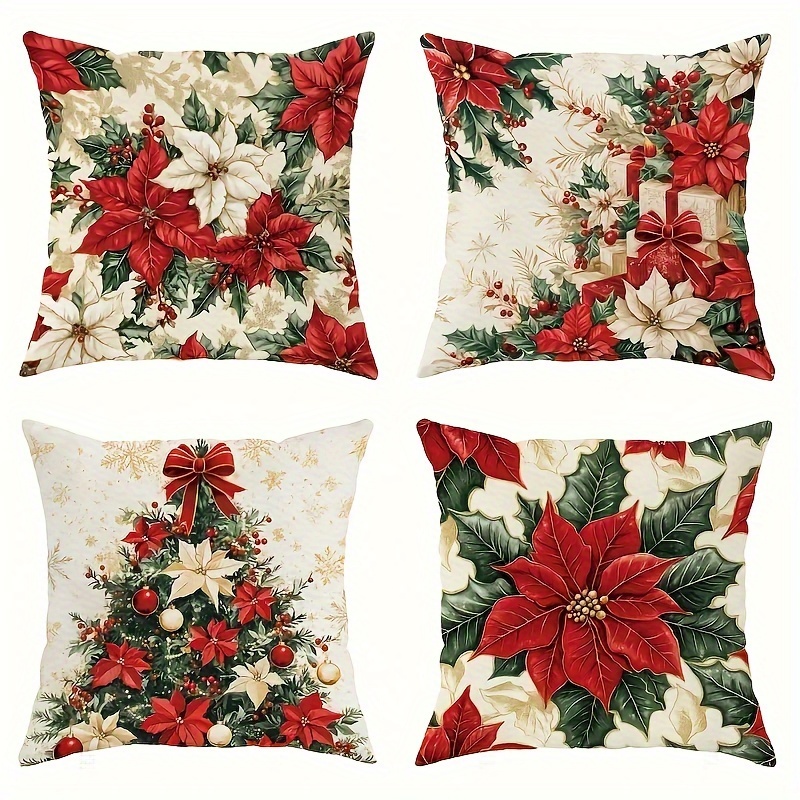 

4- Christmas Cushion Covers, , Contemporary , Zippered, Washable, Stain-, Home & , , Bedroom, Decoration,