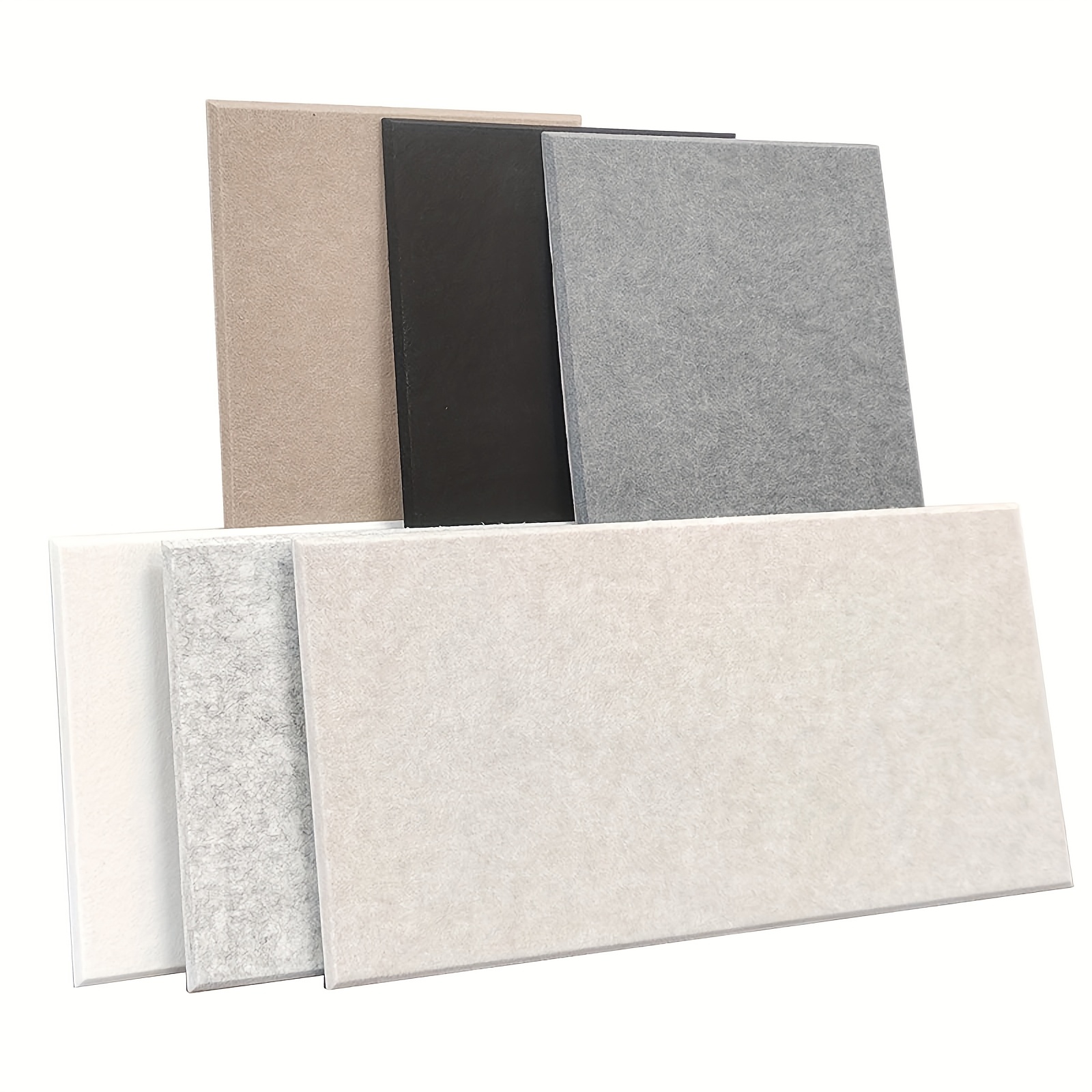 6pcs high density acoustic foam panels 12x24x0 4 inch soundproof wall tiles in beige black gray and white self   ideal for home office   noise absorption collision prevention office decoration modern wall decor self  panels