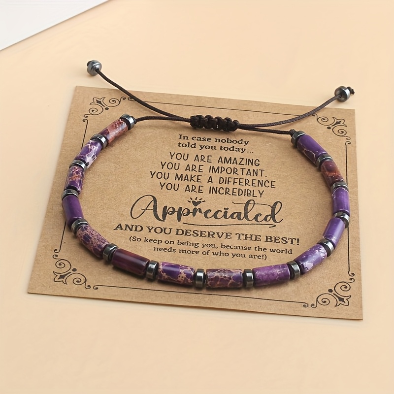 Bohemian Natural Stone Men's Bracelet with Hematite