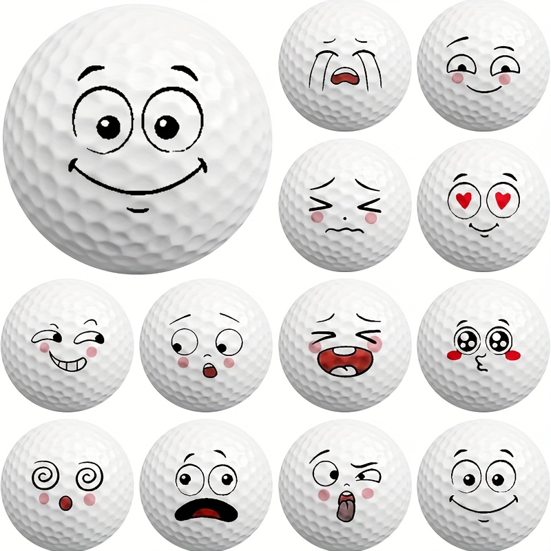 Image of Fun Golf Balls, Random Patterns, 3pcs Experience Pack - High-quality Design, Far Distance And Feel, Ideal For Practice And Competition!