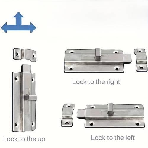 2pcs stainless steel door bolts surface mounted sliding door lock heavy duty slide for internal doors bedroom bathroom closet silvery