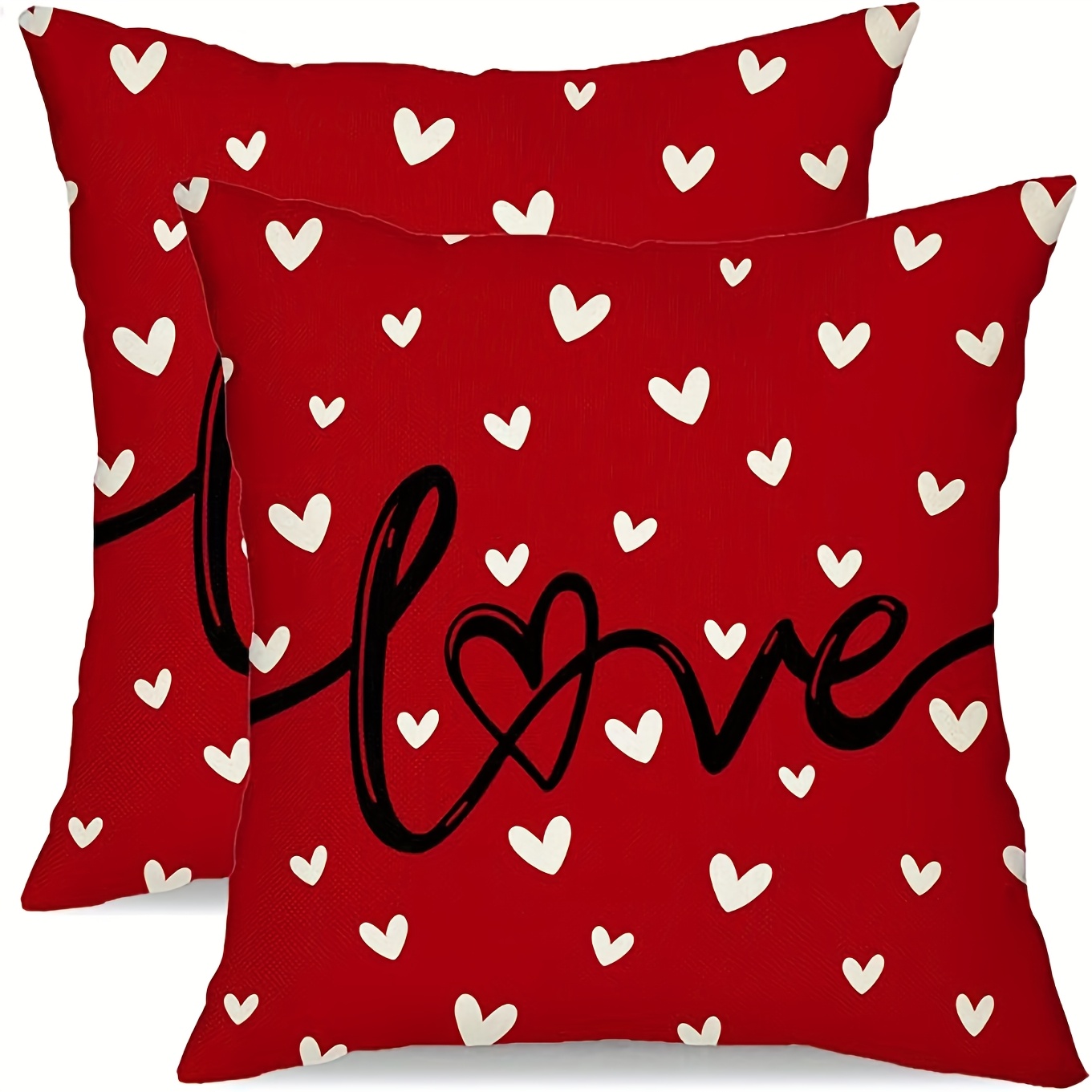 

2pcs 's Day Pillow Covers 18x18 Inches - , Soft Polyester, Zippered Cushion Cases For Sofa & Anniversary Decor, Valentines Decorations