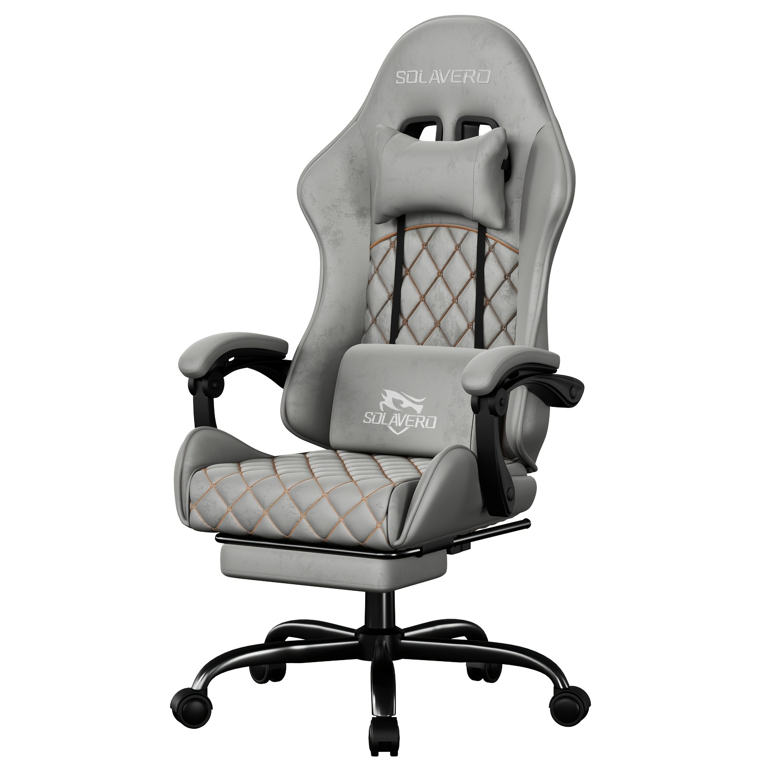 Image of Fabric-covered Gaming Chair, Featuring Massage Lumbar Support, Ergonomic Computer Chair For Adults Equipped With A Footrest And Lumbar Support, Office Chair, Perfect Gift For Fathers And , In 8 Colors