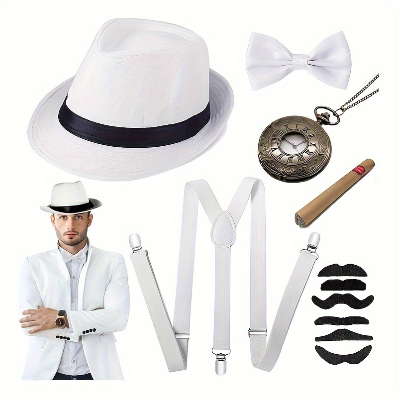 Juego de accesorios de traje retro para hombre Gatsby Gangster de Manhattan  1920