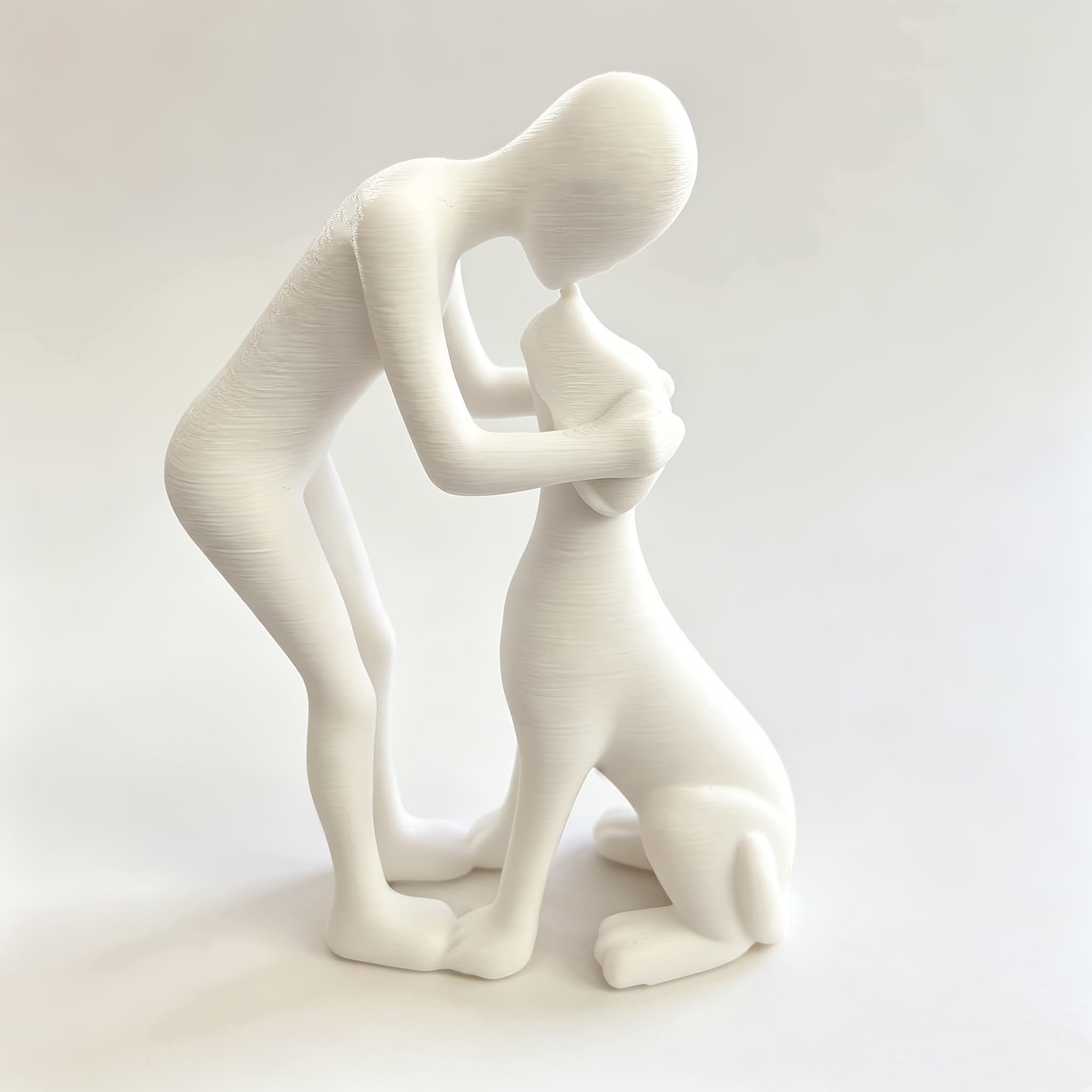 TEMU Collectible-grade Resin Ornament, 1pc Human And Puppy Kissing Resin Sculpture, Pet Interaction Scene Figurine, Decor, Garden And Living Room