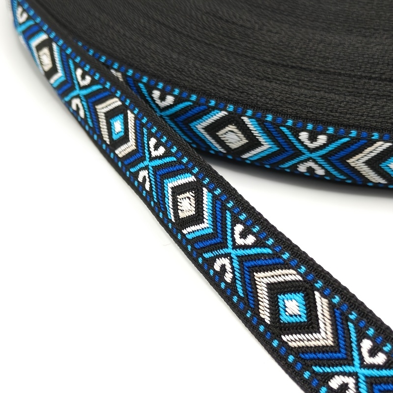 5 Yards Middle Eastern Style Woven Ribbon - Multicolor,,, Blush,, & Textile Strip With Traditional Geometric Patterns Suitable For Clothing, Hats, Bags, Crafts & Accessories - Fabric Trim