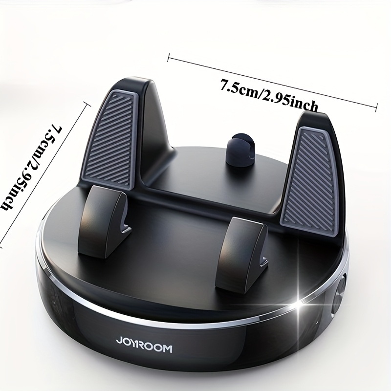   360 rotating dashboard phone holder compact no slip design with adjustable spring for thick phones   compatible with minipads car navigation holder sleek black   durable abs material phone holder for car