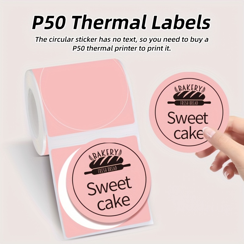 

Thermal Label Paper Compatible With P50, Paper Suitable For Food, Thank You Stickers, Product Labels, Barcodes, Prices, Multi-purpose Self-adhesive Direct Thermal Labels For Business, Home And Office