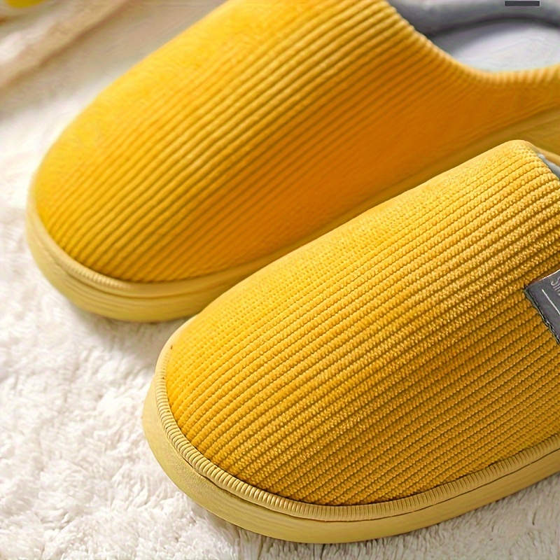 Cozy Striped Slip-On Indoor Slippers - Soft Fabric, PVC Sole, Round Toe Home Shoes in Multiple Colors, Perfect for Autumn/Winter