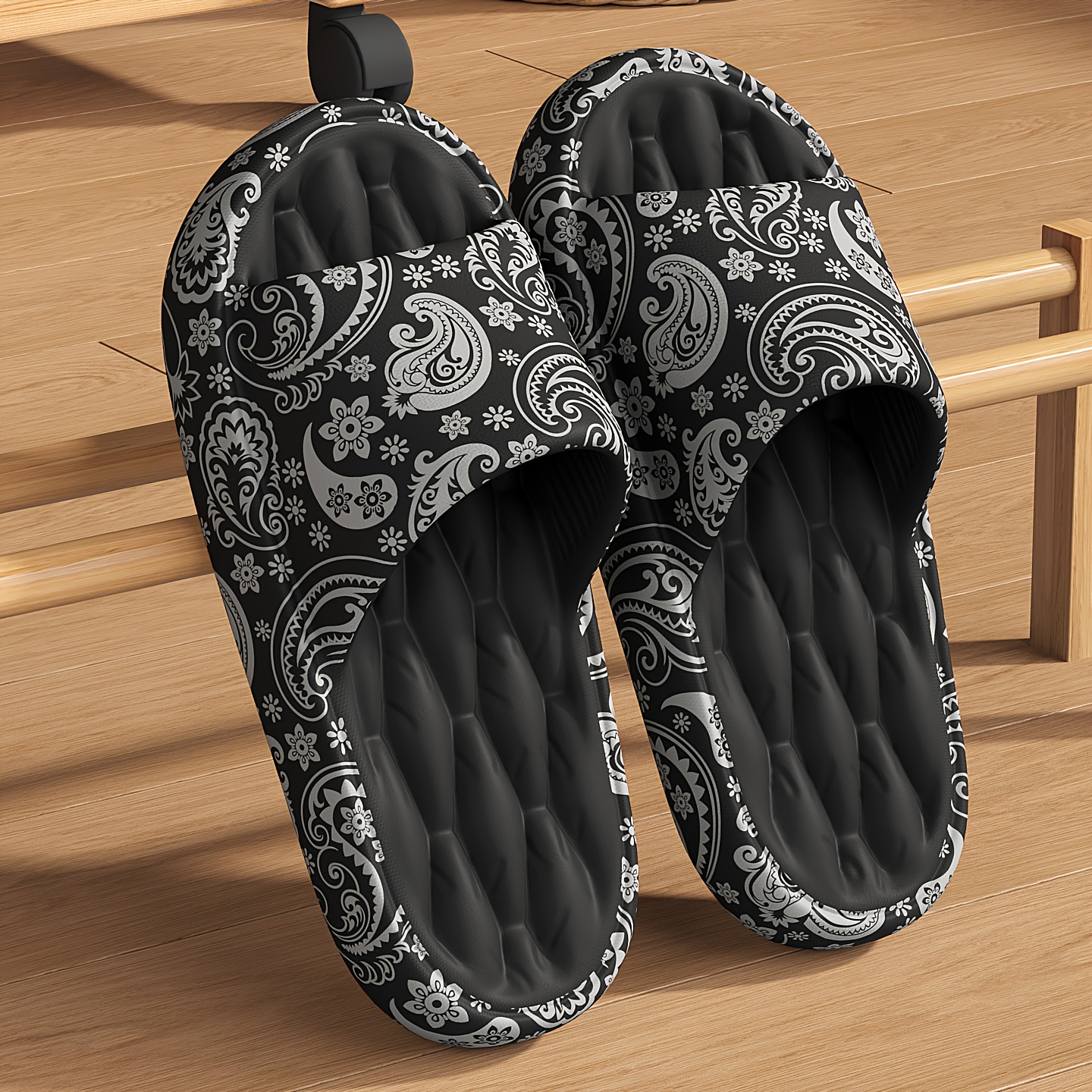 Image of Fzt Print Slippers Men&;s Indoor Home Couple Style Soft Sole Comfortable Eva Material Casual Outdoor Wear Slippers Summer Beach Couple Style Slippers