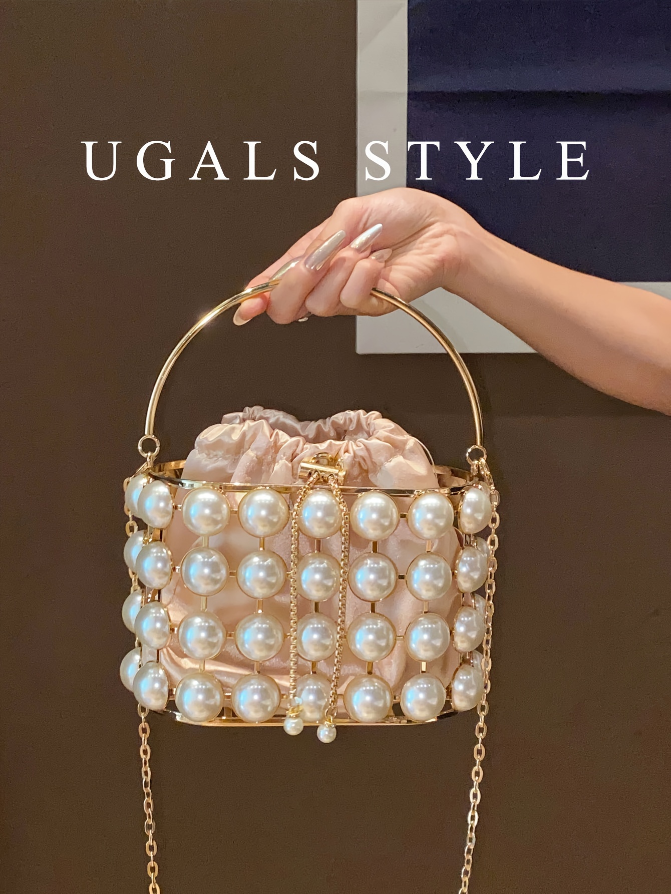 Damen Clutch Brauttasche Perlen Luxuriöse Damen Braut Perlen