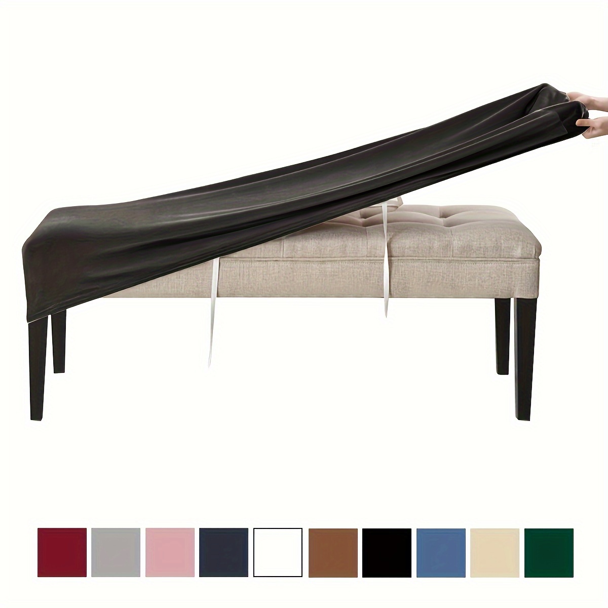 

1pc Multi Color Stretch Milk Fiber Fabric Restaurant Bench Cover Stretch Piano Bench Cover, Washable Removable Seat Cover Office Guest Room Bedroom Kitchen Decoration Bench Slip Cover Protection