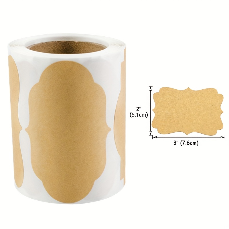 Image of 200pcs 2*3in 4 Kinds Of Shapes Paper Handwrite Label Stickers Multifunctional Decorative Marking Stickers Removable Spice Labels, Refrigerator Jam Labels