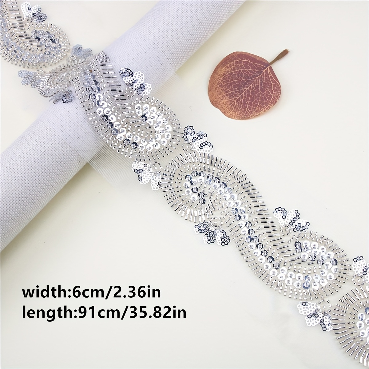 Mesh Sequin Bead Embroidery Heavy-Duty Lace for DIY Accessories