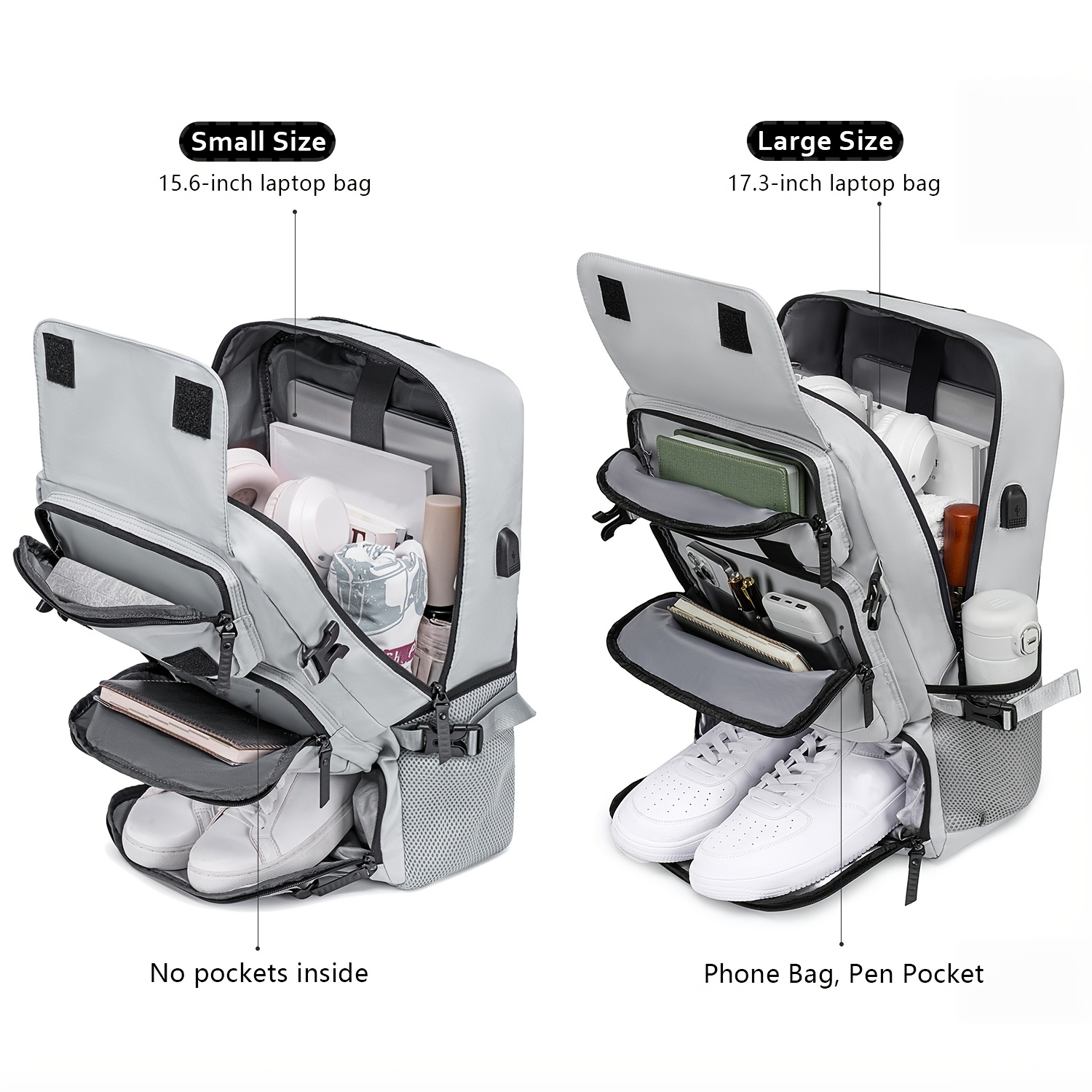 1pc Bolso de Viaje para Hombres, Bolso de Gran Capacidad para Senderismo, Bolso Multifuncional para Negocios y Computadora, Bolso Impermeable con Bolso para Tenis