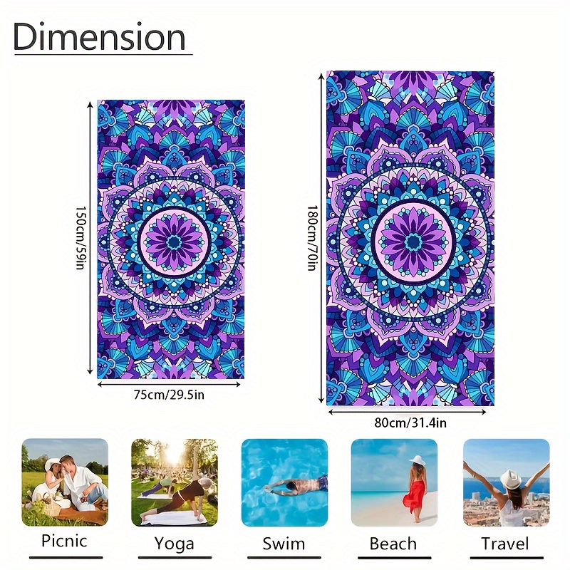 Bohemian Plaid Beach Towel Quick-dry Microfibre For Swimming Pool_voghion.com