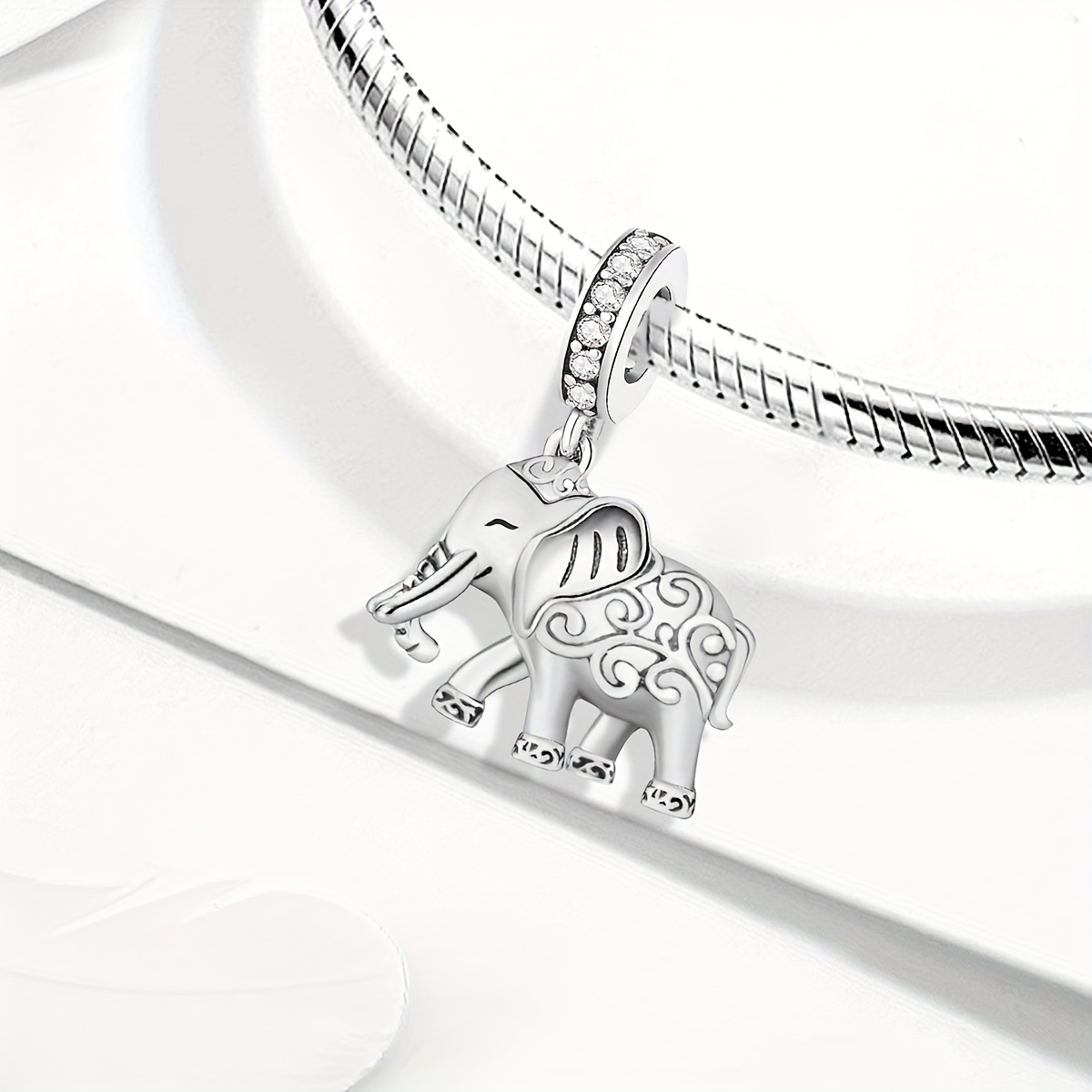 Texture Elephant DIY Pendant Bead for Women's Jewelry