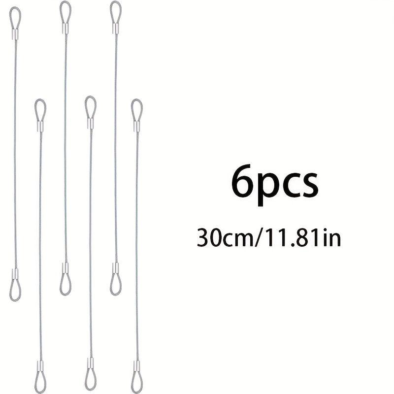 Image of 6pcs Of 30/100cm Looped Cables, Wire, Safety Chain, Suitable For Outdoor Door Locks And Luggage Locks, 2mm Thickness