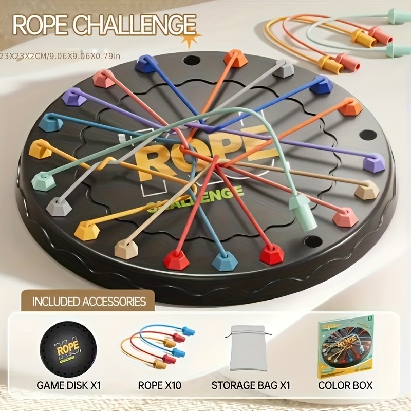 Colorful Rope Challenge Board Game - Enhances Logical Thinking & Creativity, Ideal for Teens & Family Fun, Perfect Gift for Valentine's Day, Thanksgiving, Christmas & New Year, Teen Puzzle Game | Strategy Game | Flexible Rope Pieces