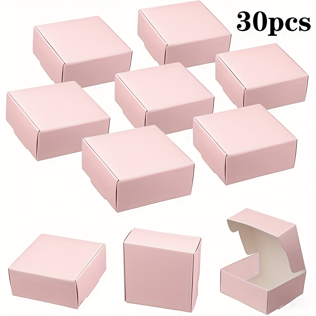 E-shop 30/100 Stk. - Mini Kraftpapier Geschenkbox - Mehrzweck-Schmuckverpackung für Ringe, Ohrringe, Hochzeits- & Geburtstagsgeschenke, Feiertage &