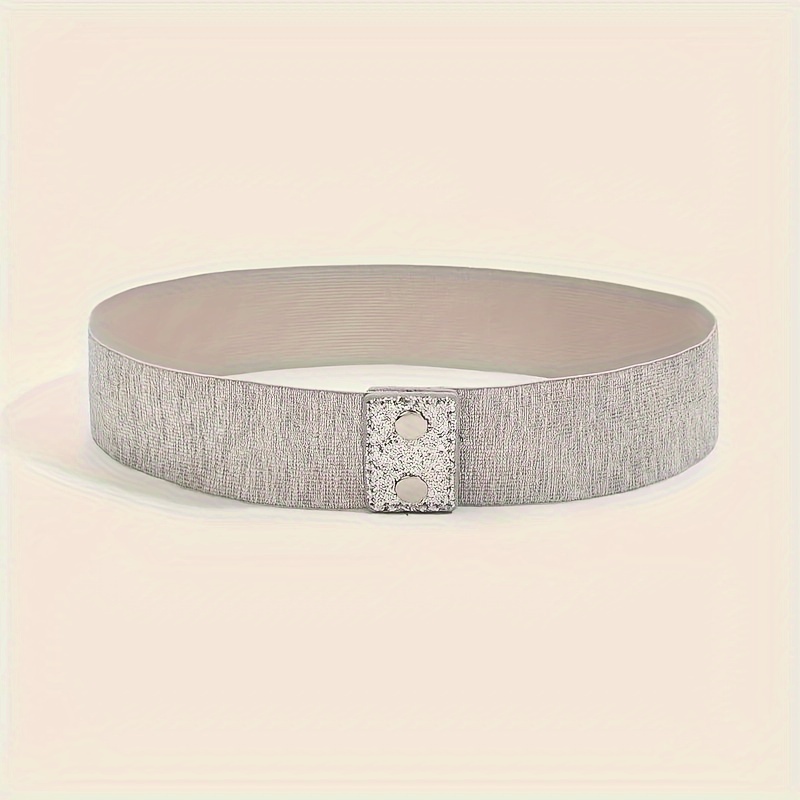 golden silvery glitter wide belts elegant solid color - Temu