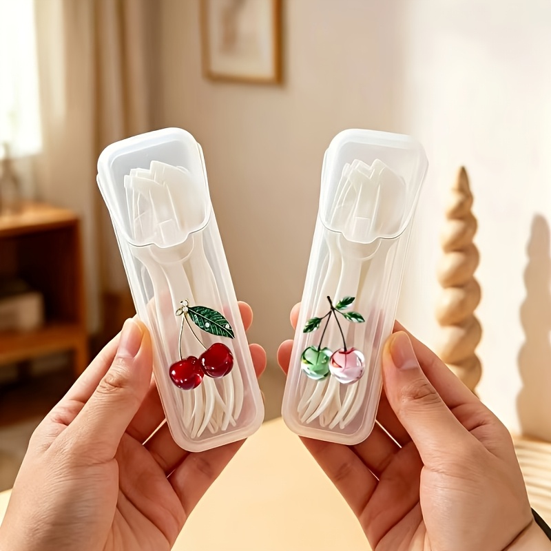 4pcs Tempting Cherry Pattern Portable Travel Storage Box