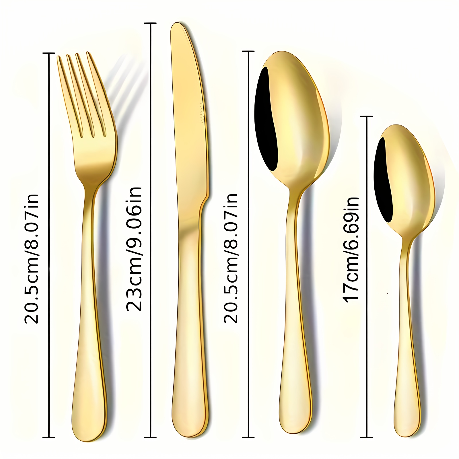 4pcs customized unique stainless steel cutlery set knife fork and spoon set recording   wedding gift for   suitable for wedding wedding anniversary anniversary birthday holiday christmas gift golden Product details 0