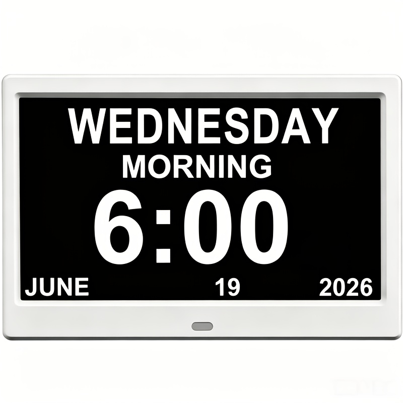 Image of Digital Clock For Seniors, With Date And Day Of The Week Display - 8 Alarms - Medication Reminder - For 's Patients - Extra-large Screen Calendar - 10.1 Inches