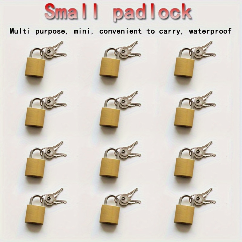 

4/10pcs Mini Padlocks With Keys - 25mm Wide, Ideal For Cabinets, Milk Boxes, Luggage & Dorm Drawers