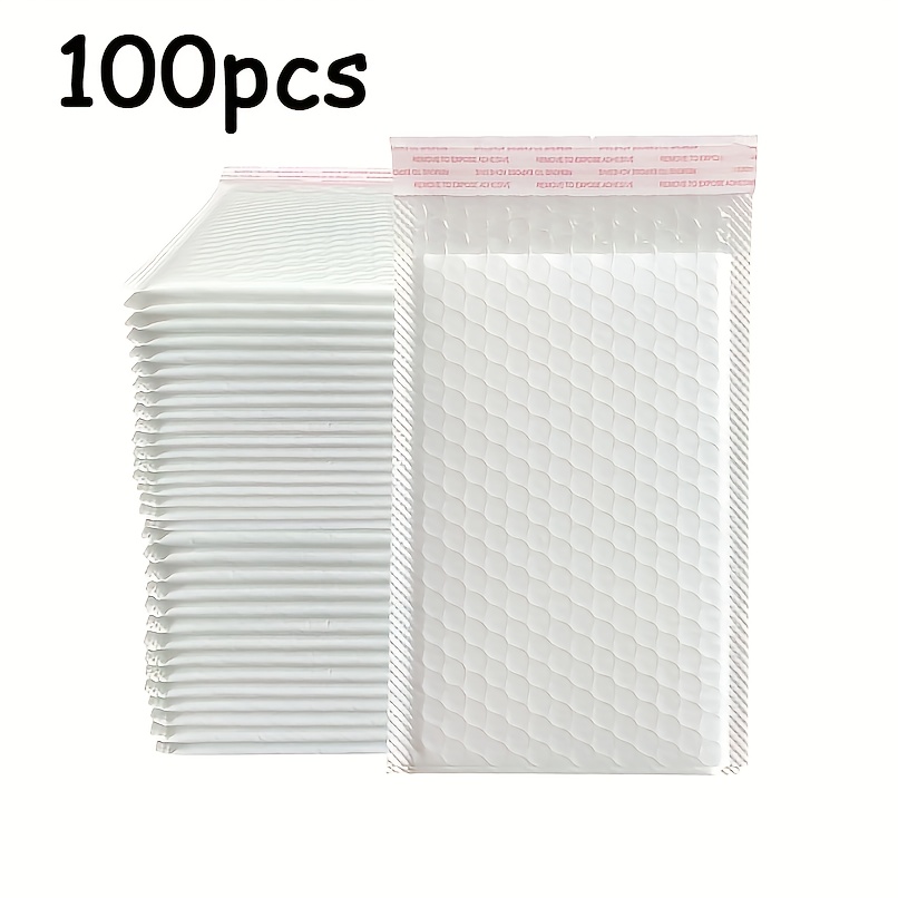 100-pack White Bubble Mailers 4x7 Inches - Self-sealing Polyethylene Pouches, Suitable For Jewelry, Cosmetics, And Electronics
