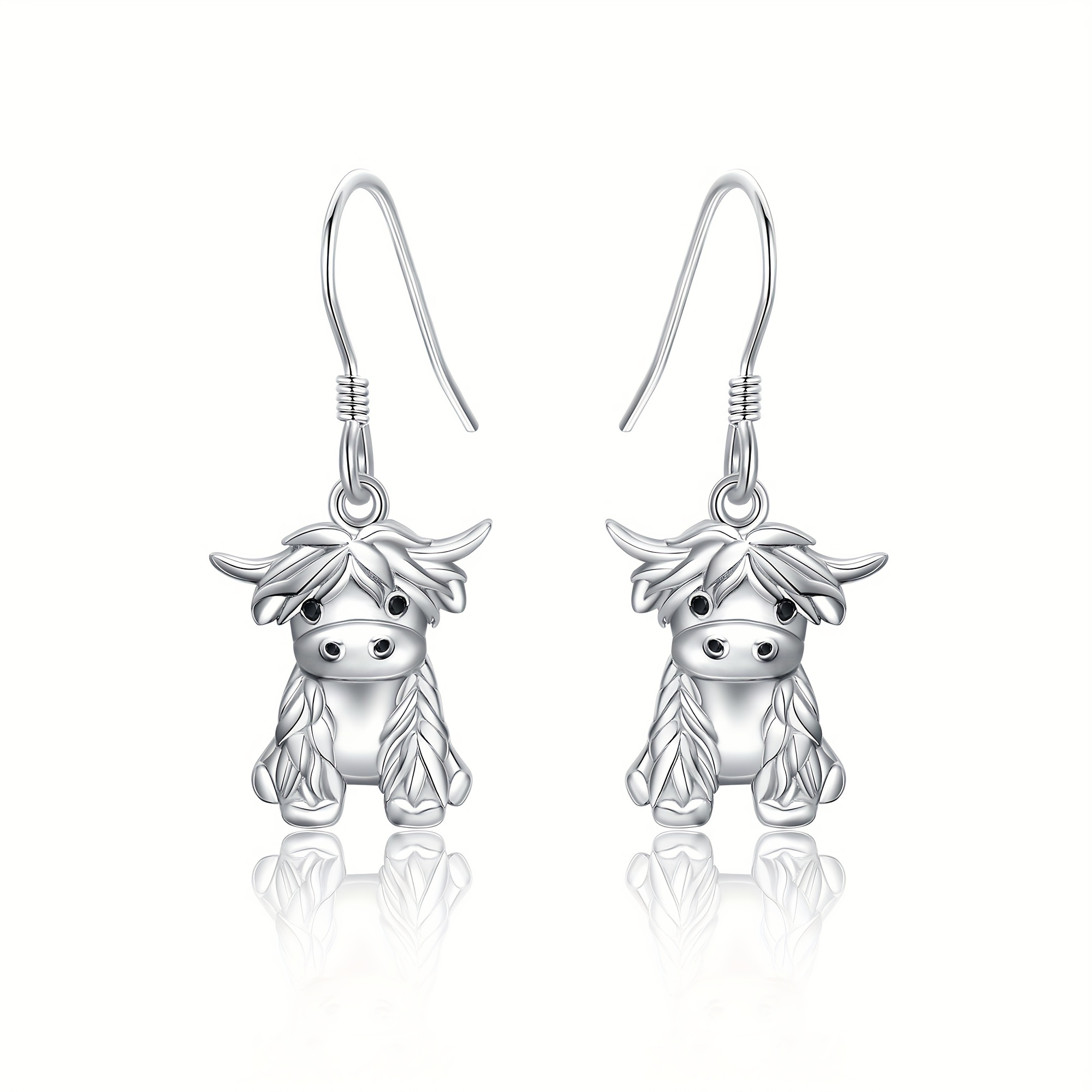 

Onefinity Highland Cow Earrings 925 Sterling Sliver Cow Dangle Earrings Highland Cow Jewelry For Women