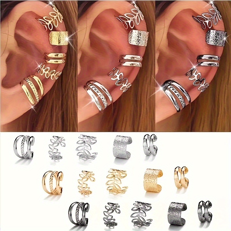 

5pcs Ear Set For Women - No Piercing Required, Iron Jewelry For & Gifting