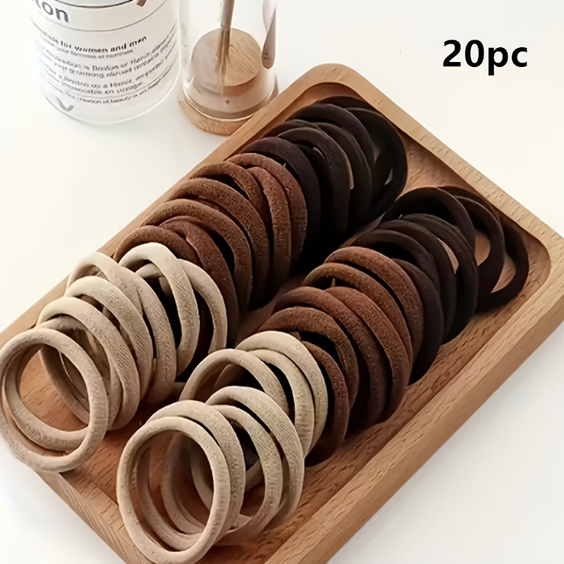 20/40pcs Solid Color Elastic Hair Ties, High Elasticity Hair Bands, Fashionable And Easy, Ponytail Holders, Suitable For Women' And Casual Use, Gift
