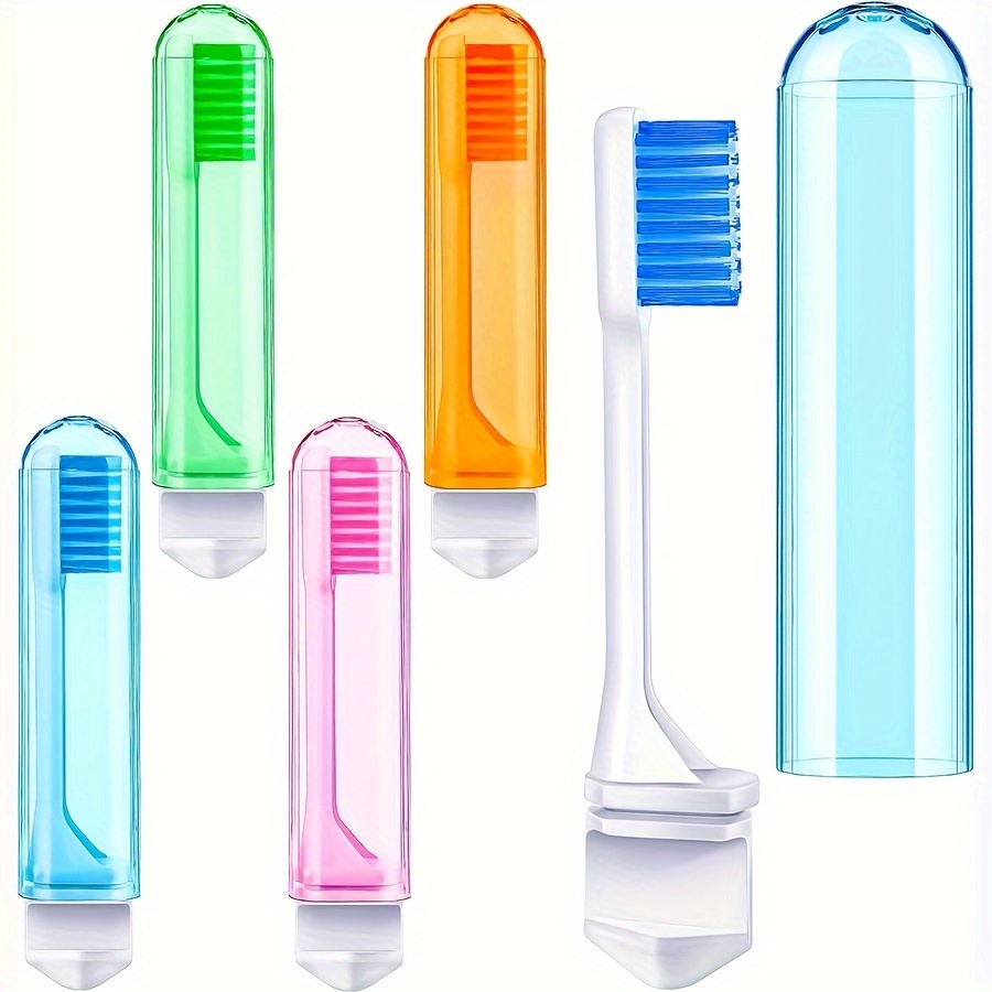 

Travel Toothbrush Set: 4/6 Pieces, Foldable, Soft, Portable, Suitable For Travel, Camping, School, Home Use - Nylon Bristles