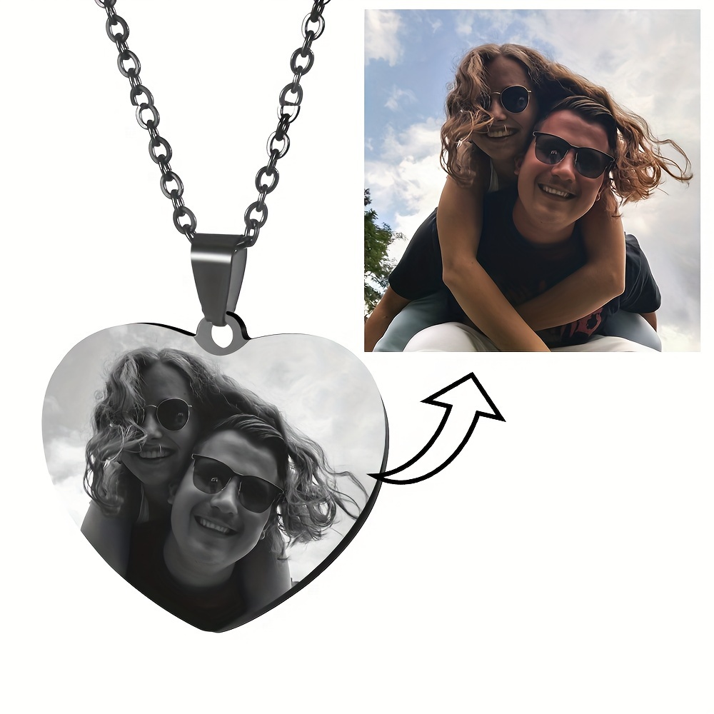 Custom Photo Necklace with Heart Pendant for Pet Lovers