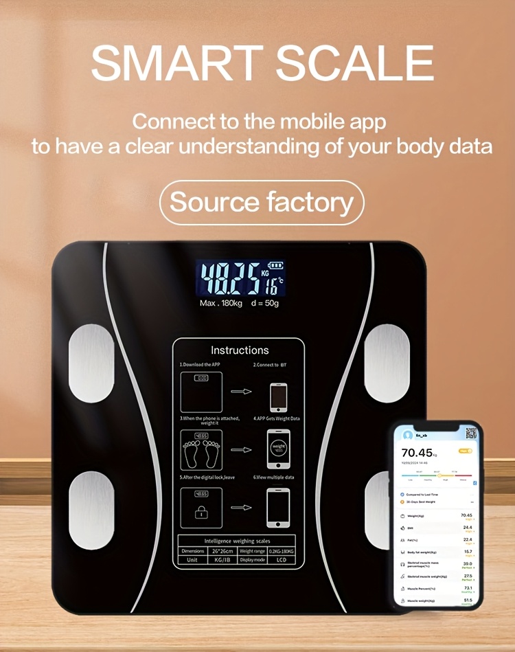  smart body fat scale weight scale can connect app bathroom scales human body scales electronic fat scales details 1